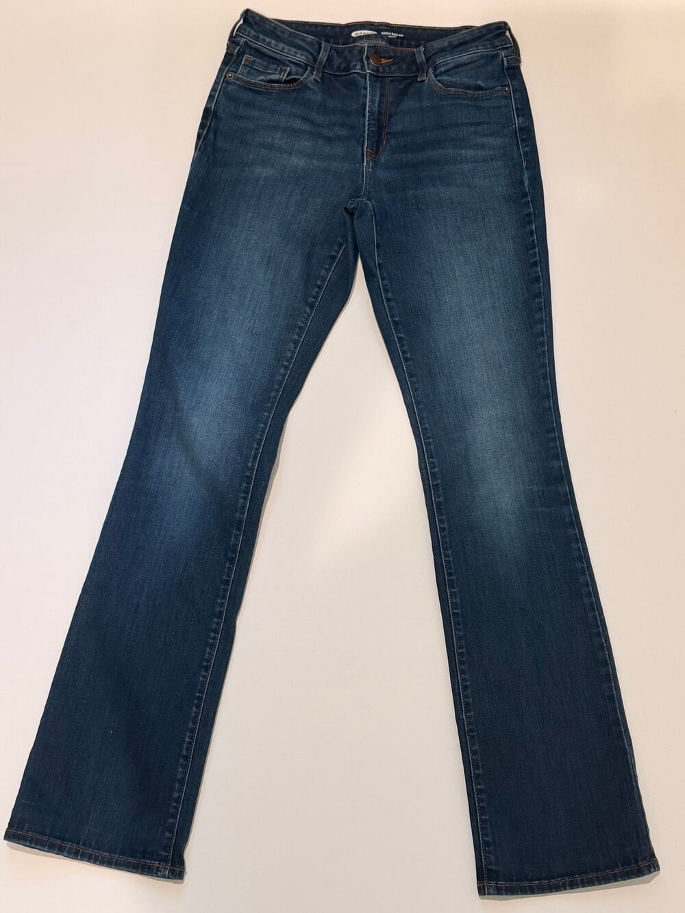 Old Navy Kicker Boot-Cut Jeans Women's 6 Long Mid-Rise Stretch Blue Denim